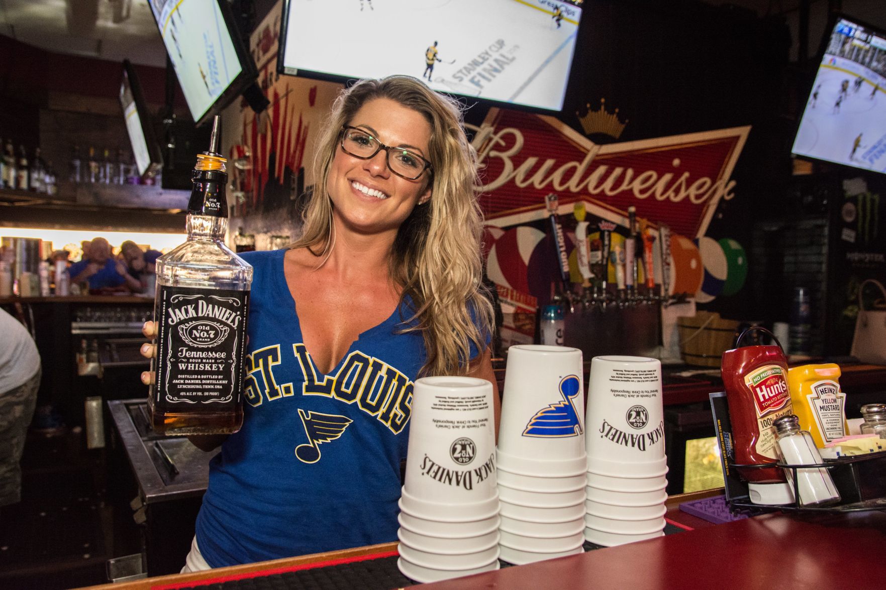 Blues Fans at Hotshots Wentzville during the Stanley Cup Final Game 1